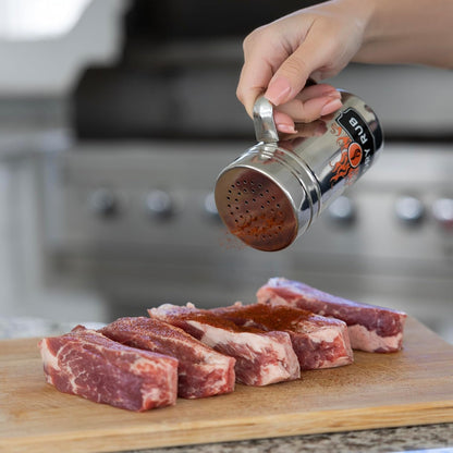 Stainless Steel Dry Rub Shaker with Lid, 13Oz Seasoning Dispenser5
