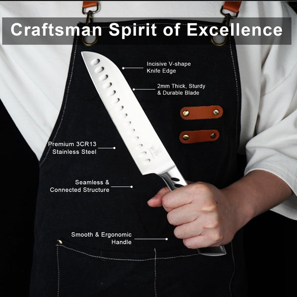 Kitchen Knife Set 3 Piece | Professional Chef Knife Set with 8" Chef Knife, 7" Santoku Knife, 5" Utility Knife | High Carbon Stainless Steel Sharp Kitchen Knives for Home Cooking & Gifting2