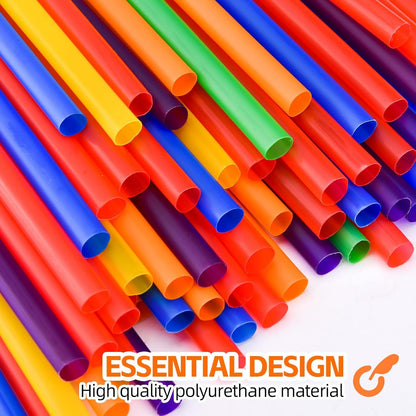100PCS Jumbo Smoothie Straws | (0.4" Diameter X8.3"Long) Colorful Disposable Plastic Large Wide-Mouthed Straw5