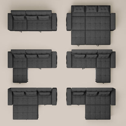 87" Convertible Sofa Bed, Pull Out Couch for Small Spaces, Dark Gray4