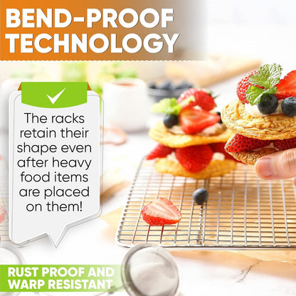 10" X 15" Stainless Steel Cooling Rack for Cooking & Baking | Heavy Duty Cookie Cooling Rack for Kitchen, Oven Safe Wire Rack for Baking, Fits Jelly Roll Pan, Dishwasher Safe6