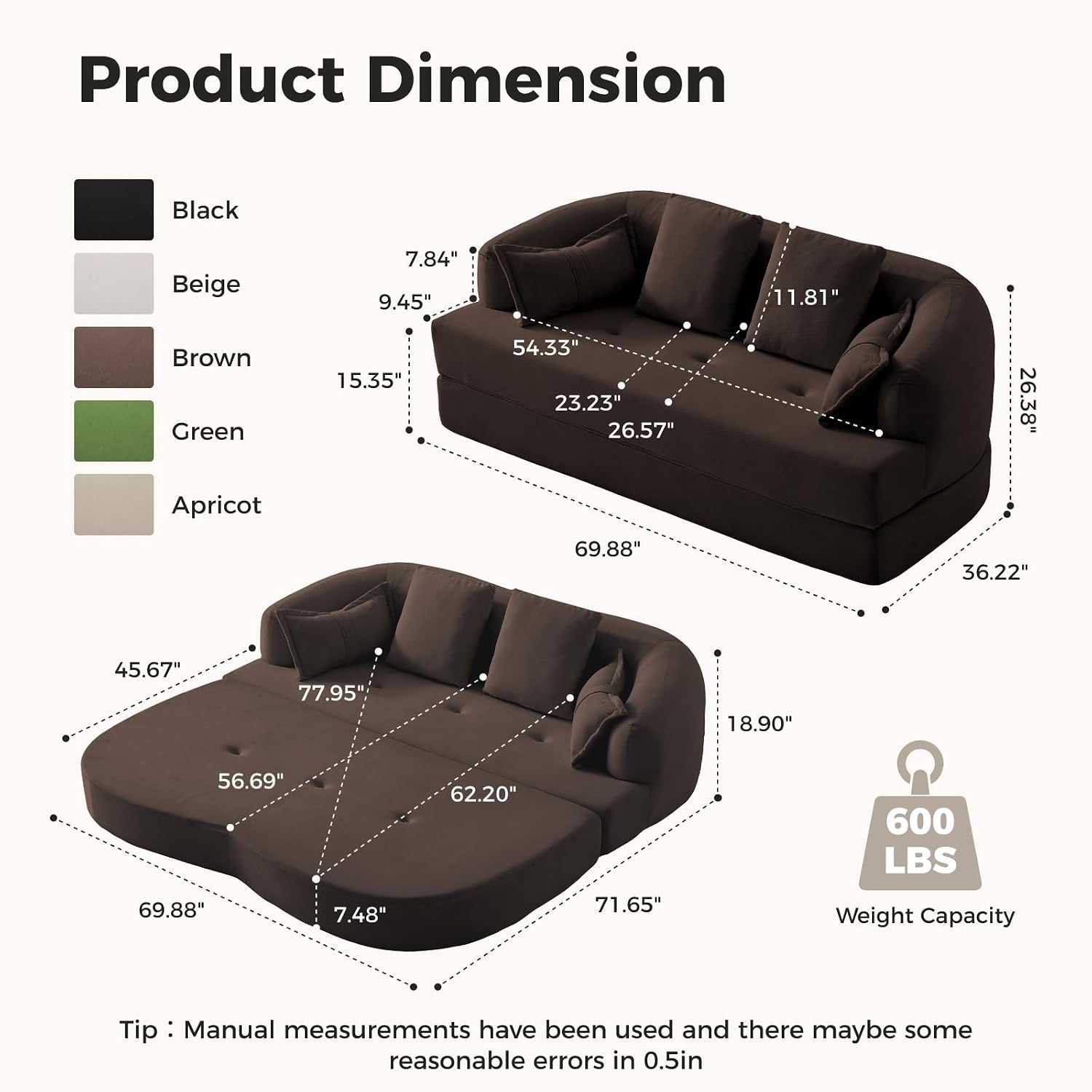 70-convertible-sofa-bed-chenille-boneless-comfortable-sleeper-futon