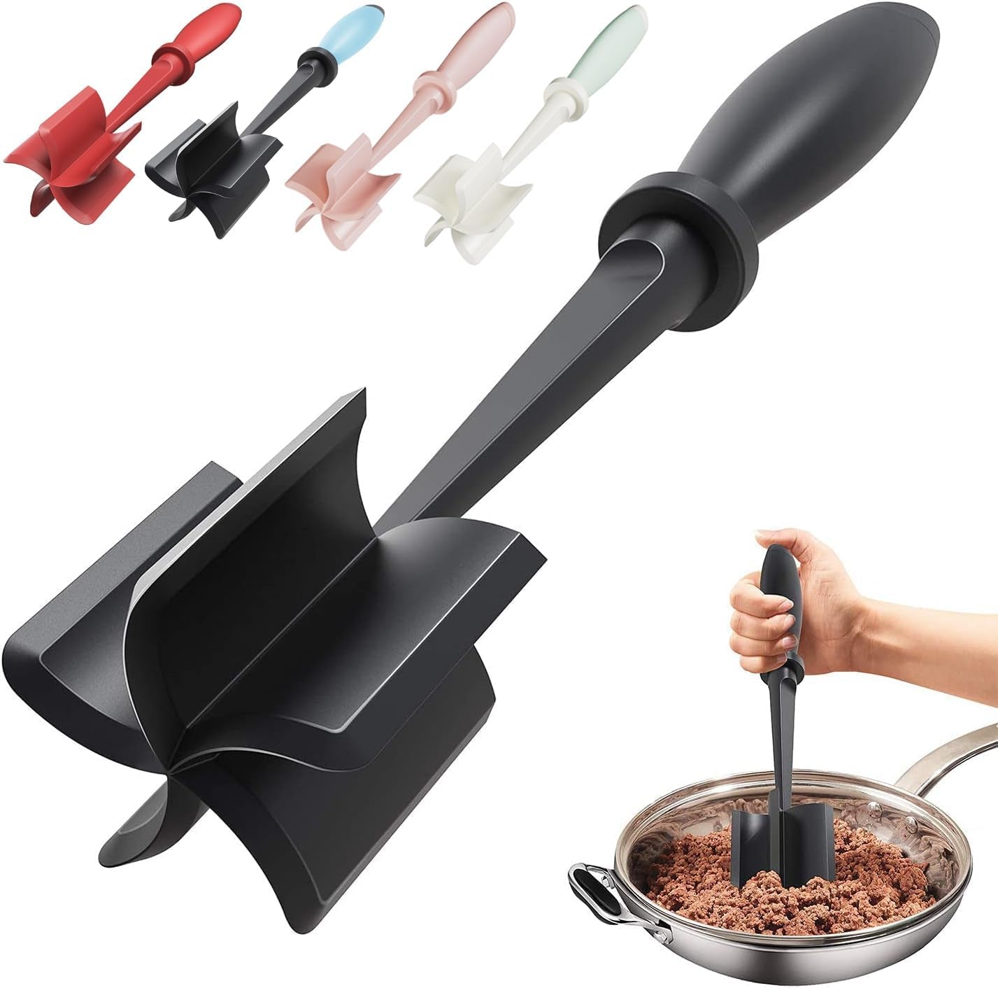 upgrade-meat-chopper-hamburger-masher-ground-beef-smasher-utensil-mix-tool-premium-heat-resistant-meat-masher-nylon-potato-mashers-beef-smasher-dishwasher-safe-non-stick-mix-chop-tool-gift-black