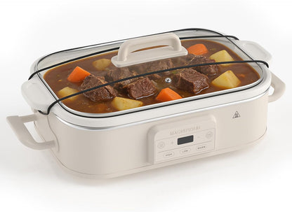 Magnifique 4 Quart Casserole Digital Slow Cooker, Premium Ceramic Bakeware for Oven, Dishwasher Safe Baking Dish, Oatmeal1