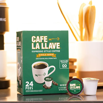 Café La Llave Espresso Single Serve Coffee Pods, Dark Roast, 24Ct | Compatible with Keurig Coffee Pod Brewers, Convenient Single Serve Brewing, Fresh Coffee in Every Cup, Bold Latin Flavor6