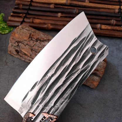 Meat Cleaver, 8 Inch Chinese Chef Knife Handmade Forged Stainless Steel Meat Fish Chopping Cleaver Vegetables Slicing Kitchen Knife4