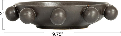 9.75 Inches Stoneware Bowl with Orbs and Reactive Glaze, Black2