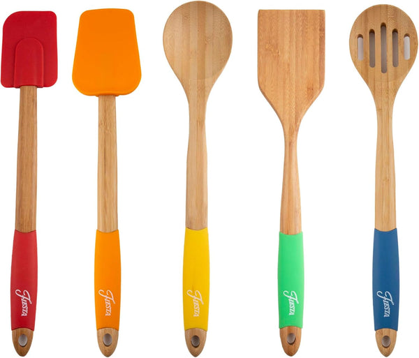 6384X9FSTAN94 Fiesta Bamboo 5-Piece Silicone Utensil Set1