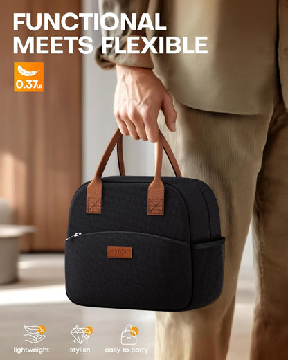 Lunch Bag Women Men Insulated Lunch Box Black 10L7