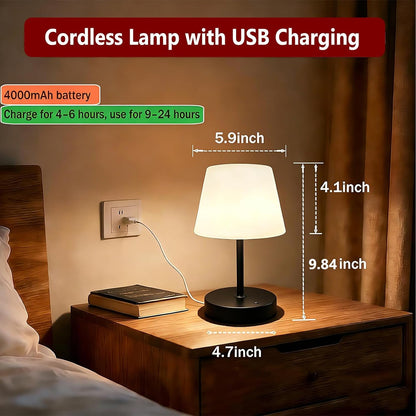 DOLADY Shower Lamp Waterproof, 4000Mah Battery Cordless Table Lamp (Black)2