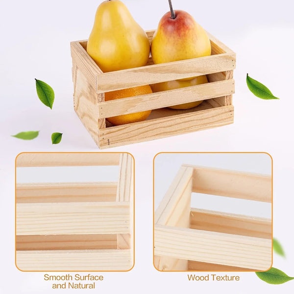 Farmhouse Wooden Crates, 5" Rustic Table Centerpiece Decor Box for Wedding, Birthday & Spring Party, Small Decorative Wood Nesting Baskets for DIY Craft Displays & Home Organization (Pack of 8)3