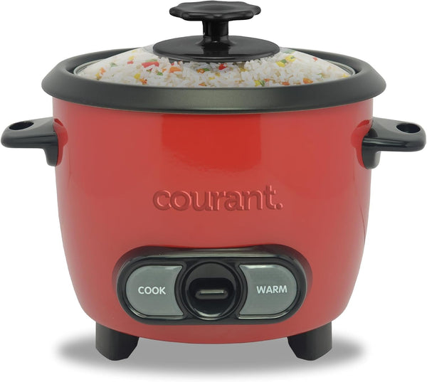 Rice Cooker 8-Cup (Cooked), Removable Non-Stick Bowl, One Touch Rice Cooker, Red1