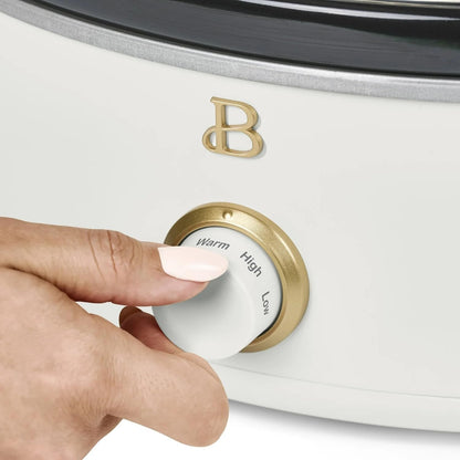2.5 Quart Dip Warmer Slow Cooker, Mini Crock Pot for Cheese Fondue Sauces and Appetizers, Compact Electric Cooker with Low High Warm Settings (White Icing)4