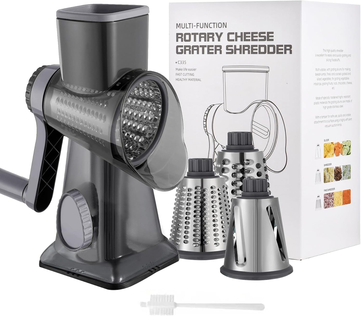cheese-grater-hand-crank-rotary-vegetables-shredder-with-handle-3-in-1-graters-interchangeable-blades-non-slip-base-multifunctional-slicer