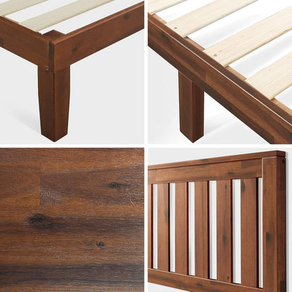 Vivek Wood Platform Bed Frame with Headboard, Easy Assembly, Queen5