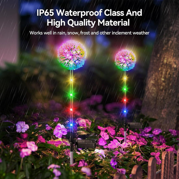 Solar Garden Lights Outdoor Waterproof Dandelion Flower Yard Decorations4