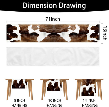 Western Cow Print Table Runner Brown Cowhide Animas Printing Western Kitchen Decor for Wedding Party Home Dinner Table Decorations 13 X 71 Inch (Just a Print )6