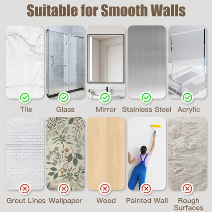 2 Pcs Shower Caddy, Clear Suction Cup Shower Shelves for Bathroom, Kitchen8