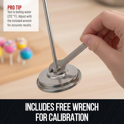 Candy Thermometer with Pot Clip - Deep Fry Oil Thermometer for Frying and Candle Making (White)5