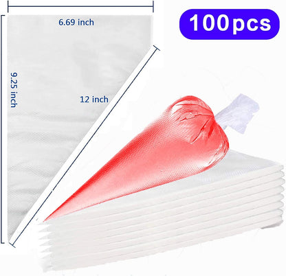 100 Pieces Piping Bags Disposable - Tipless Piping Bags | Pastry Bags | Icing Piping Bags | Frosting Bags for Cake Cookies Baking Decorating6