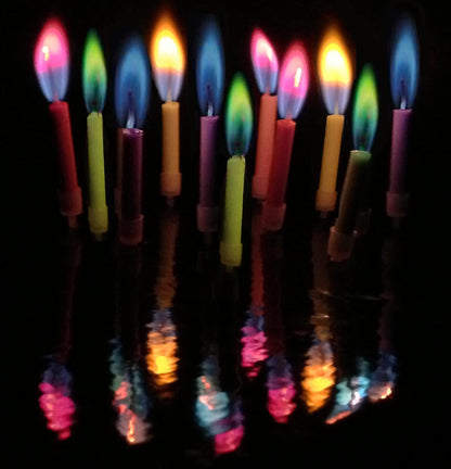 Amazing  Multicolor Happy Birthday Candles and Holders (12 Count),Unscented1