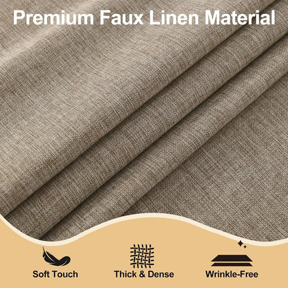 round Table Cloth Faux Linen Farmhouse Tablecloth Wrinkle and Stain Resistant Decorative Fabric Table Cover for Kitchen, Dining Room, Parties and Camping, Khaki, 70 Inch Round4