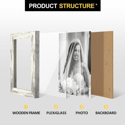 4X6 Picture Frames Set of 2, Distressed White3