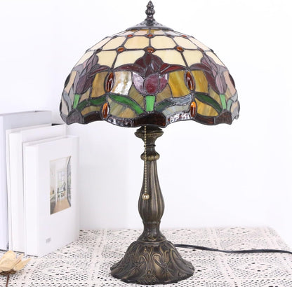 Table Lamp Base Replacement Only (A (W 6 H 18 Inch)) | Fit for 8, 10, 12 Inch Tiffany Style Stained Glass Lampshade, Dark Bronze Finish,Resin, Push Switch on Cord6