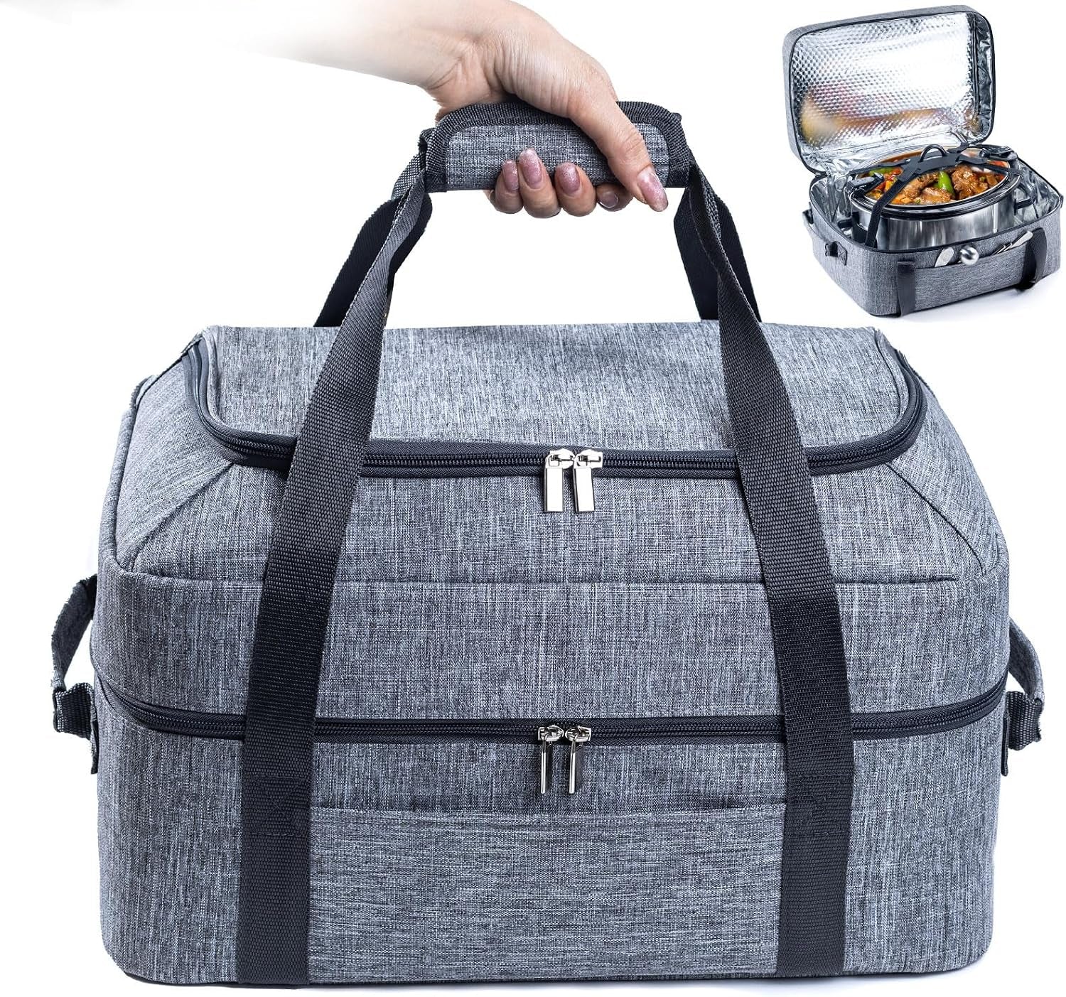 double-layer-slow-cooker-carrying-bag-for-6-8-quart-crockpot-and-hamilton-beach-slow-cookers-travel-bag-with-lid-fastener-for-crock-pot-portable-carrier-case-grey