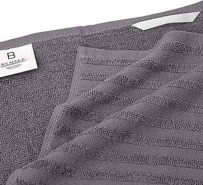 Premium Kitchen Towels 6 Pack 100% Cotton, 20"X28" Dish Towels - Grey | Large Flat & Terry Kitchen Linen Set with Hanging Loops, Highly Absorbent for Washing and Drying Dishes4