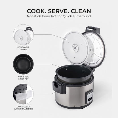 CUCKOO Commercial Rice Cooker and Warmer, 60-Cup Cooked, CR-3055 | 30-Cup Uncooked Capacity, Nonstick Inner Pot, 3 Cooking Modes, One-Touch Operation, Steam Cooking7