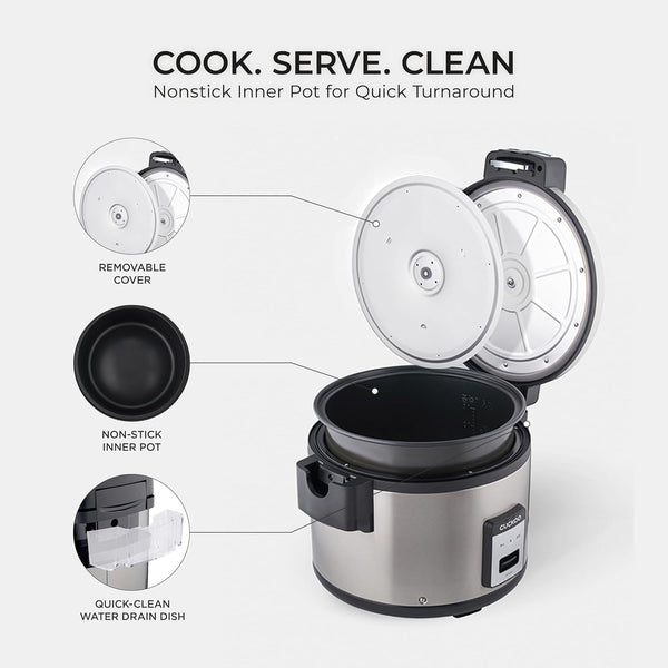 CUCKOO Commercial Rice Cooker and Warmer, 60-Cup Cooked, CR-3055 | 30-Cup Uncooked Capacity, Nonstick Inner Pot, 3 Cooking Modes, One-Touch Operation, Steam Cooking7
