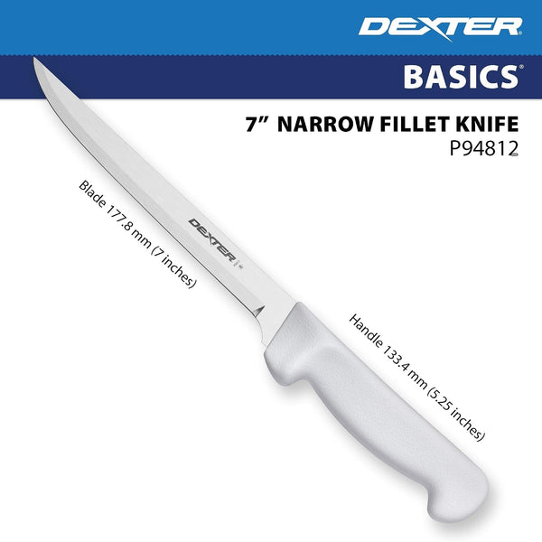 '-Russell 7” Narrow Fillet Knife – P94812, High-Carbon Stainless Steel Blade, Slip-Resistant Polypropylene Handle, Ideal for Precise Fish and Meat Filleting5