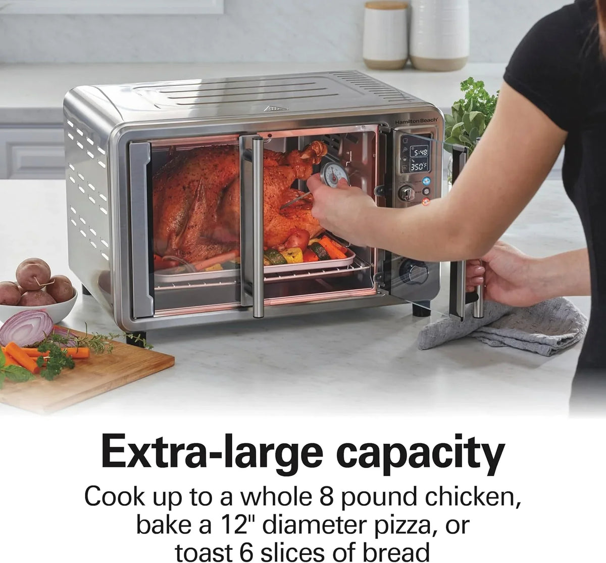 6-in-1-xl-digital-air-fryer-toaster-oven-combo-easy-access-french-doors-bake-broil-toast-pizza-reheat-functions-0-9-cu-ft-capacity-stainless-steel-31191j