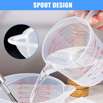 2 Pack Measuring Cup Set, 250Ml (1-Cup) and 500Ml (2-Cup) | Plastic Liquid Measuring Cups- Baking, Cooking, Mixing & Measuring Cups, Essential Kitchen Tools5