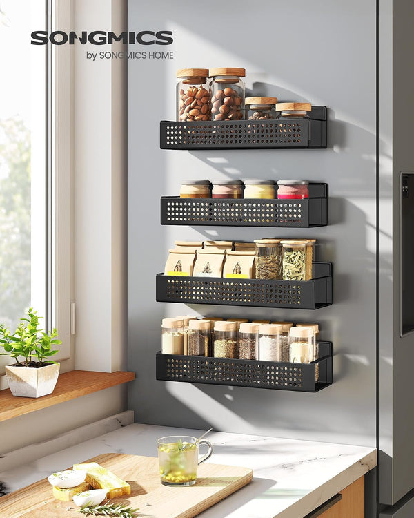 SONGMICS Strong 4 Pack Magnetic Spice Rack for Refrigerator for Organizers2