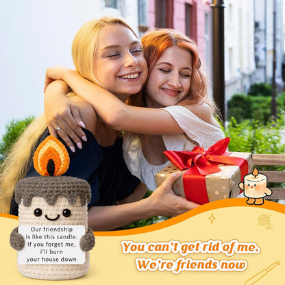 Funny Best Friend Birthday Gifts for Women Men, Handmade Crochet Candle Decor, Sarcastic Friendship Presents for Bestie Sister, Cute Birthday Christmas Gag Gift, Dark Humor Desk Accessories6