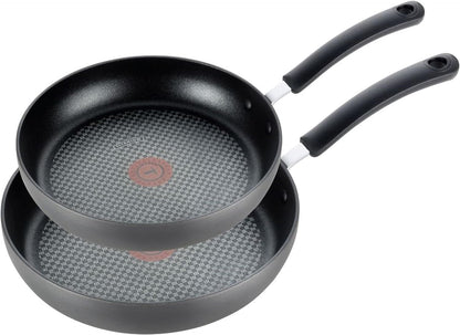 Ultimate Hard Anodized Nonstick Fry Pan Set 2 Piece, 10, 12 Inch, Oven Broiler Safe 400F, Cookware, Pots and Pans Set Non Stick, Kitchen Frying Pans, Cooking Skillets, Dishwasher Safe, Grey | Titanium Nonstick Coating, Thermo-Spot Heat Indicator, Oven Safe to 400°F, Dishwasher Safe, All Stovetops except Induction1