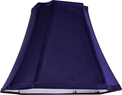 Square Lamp Shade for Table Lamps,6.5"X13.2"X10.6" Blue Lamphade Bell | 0.41" Spider,Blue,Natural Faux Silk,Medium Deco Lamp Shade Replacement for Small Floor Lamps Living Room,Fold Easy Assembly2