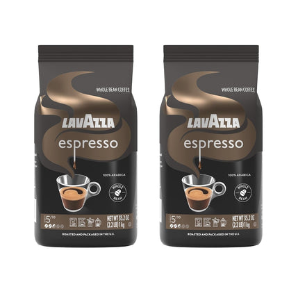 Lavazza Espresso Whole Bean Coffee, Medium Roast, 100% Arabica, 2.2 Lb Bag - (Pack of 2)1