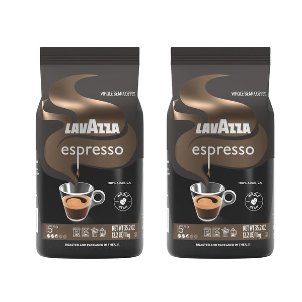 Lavazza Espresso Whole Bean Coffee, Medium Roast, 100% Arabica, 2.2 Lb Bag - (Pack of 2)1