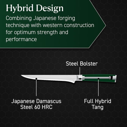 Hexclad 6" Japanese Damascus Stainless Steel Boning Knife, Full Tang Handle3