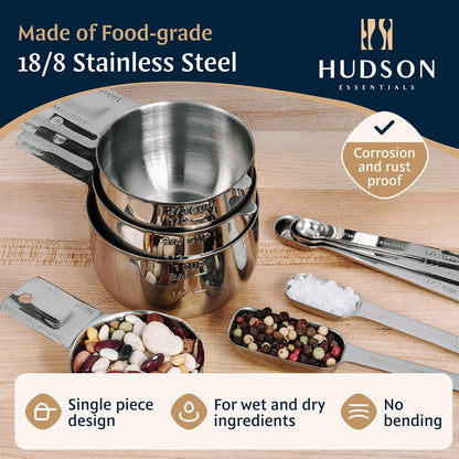 Stainless Steel Measuring Cups and Spoons Set (15 Piece Set)2