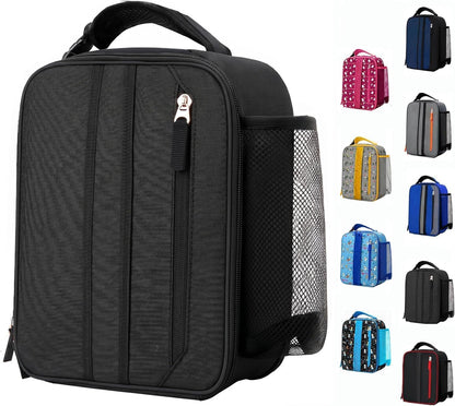 Lunch Box Insulated Lunch Bag for Men Teen Kids Boys Adult Portable Stylish Small Lunchbox Special Design for Working Office School Picnic (Black 6L(Without Shoulder Straps))1