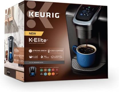 K-Elite Single Serve K-Cup Pod Coffee Maker, with Strength and Temperature Control, Iced Coffee Capability, 8 to 12Oz Brew Size, Programmable, Brushed Slate | Strength, Temperature Control, Iced Coffee Capability, 8 to 12Oz Brew Size, Programmable12