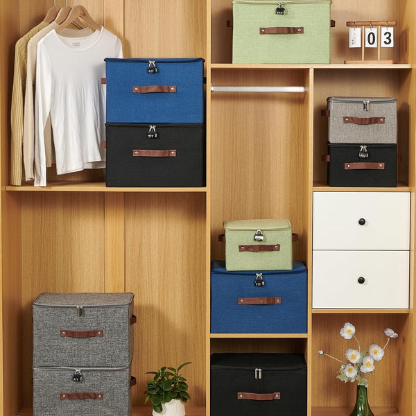 Lockable Storage Bins Box with Zipper Lid Combination Lock7