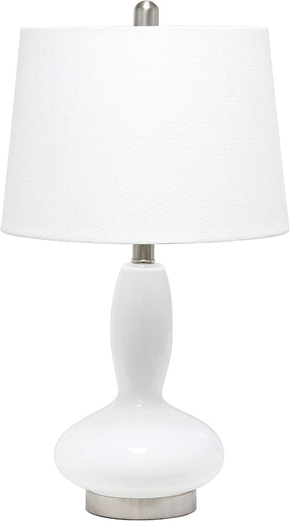 LT3315-WHT Contemporary Curved Glass Table Lamp, White1