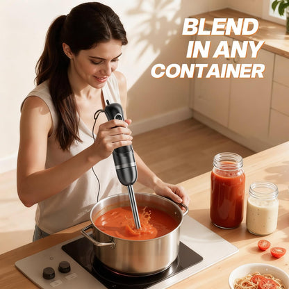 Immersion Blender Corded 400W, 2 Speed, Emulsifier, Blend, Bpa-Free | Hand Blender Stick Mixer, Ergonomic Handle, Stainless Steel Blades, Effortless Blending for Soup, Smoothies, Puree, Baby Food7
