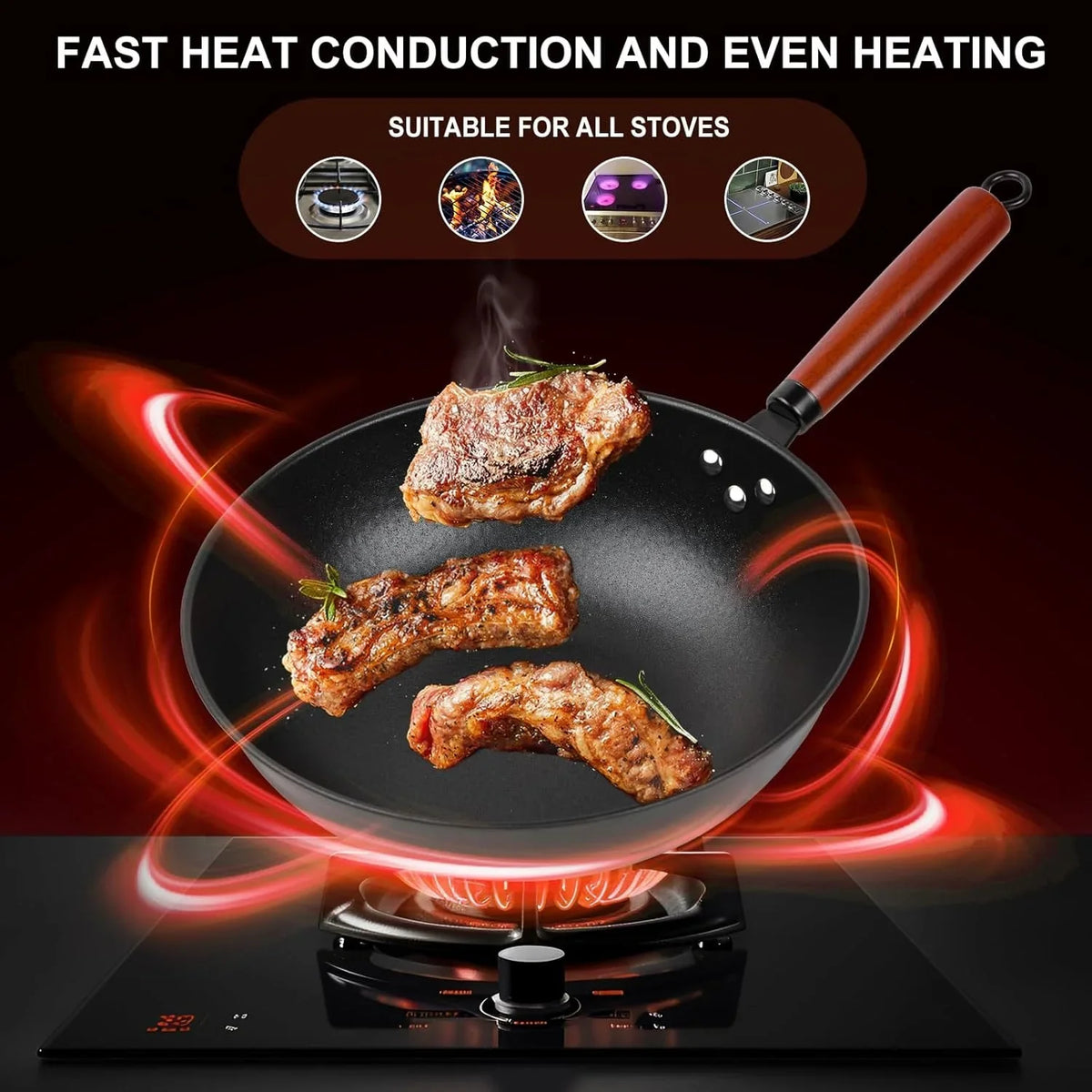 wok-13-carbon-steel-woks-stir-fry-pans-nonstick-with-glass-lid-pre-seasoned-flat-bottom-chinese-wok-for-electric-induction-gas-all-stoves