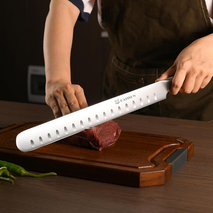 Brisket Knife, 12 Inch Carving & Slicing Knife for Meat Cutting, BBQ, Razor Sharp German Steel, Sheath Included, Ergonomic Handle Design, Grilling Gifts for Men7